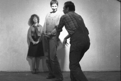 Otto Mühl. Quadri disegni sui concetti della parabola: sessualità libera. Teatro Out Off. Milano 1977